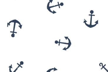 Musselin - Anker - Weiß/Navy 