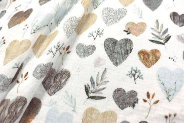Musselin Digital - Herz-Aquarell 