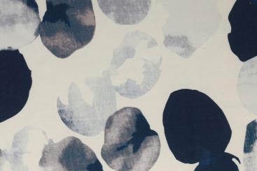 Viskosestoff - Indigo Petals 