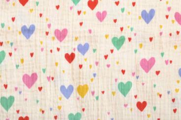 Musselin - Bunte Herzen 