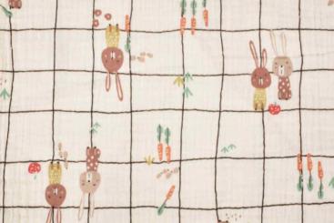 Musselin - Häschen-Karo 