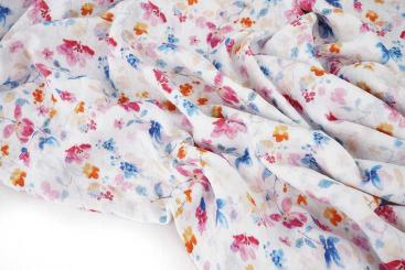 Musselin - Aqua Leaves 