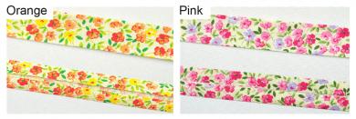 Schrägband Blüten-Meer - 2/4 cm breit - Meterware 