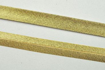 Glitzer-Schrägband - 2/4 cm breit - Meterware Gold