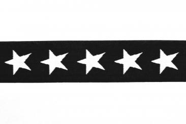 Gummiband - Sterne - 4 cm - Schwarz 