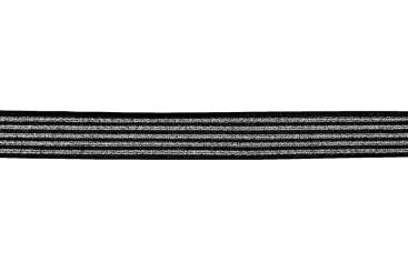 Gummiband - Glitzer - 25 mm - Silber 