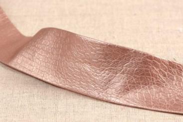 Kunstleder-Schrägband - Metallic - Rosé 