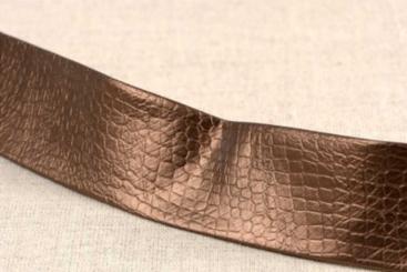 Kunstleder-Schrägband - Metallic - Bronze 