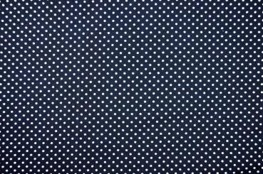 Baumwollstoff - Pünktchen - Dunkelblau/Weiß 