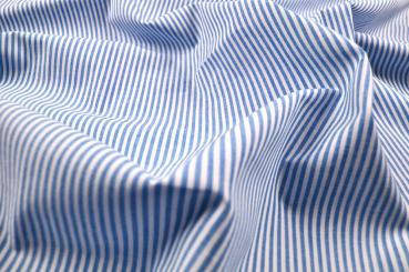 Popeline - Streifen Blau