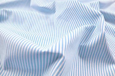 Popeline - Streifen Hellblau