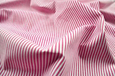 Popeline - Streifen Pink