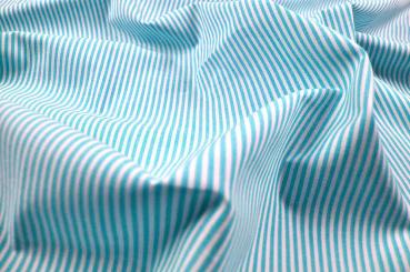 Popeline - Streifen Türkis