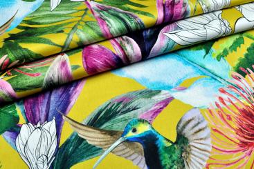 Baumwollsatin - Digitaldruck - Kolibri 