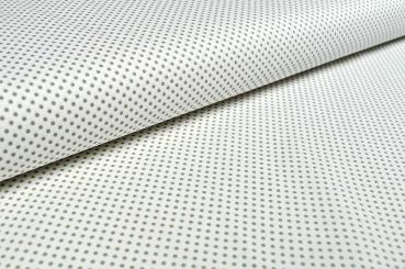 Bettwäsche-Stoff - Punkte - 290 cm - Weiß/Stone 