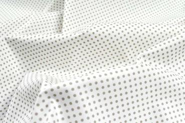Baumwollstoff - Punkte - 290 cm - Weiß/Stone 