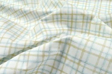 Baumwollstoff - Karo - 290 cm - Hellblau/Beige 