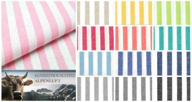 Baumwollstoff Längsstreifen - 1 cm - Alpenluft 