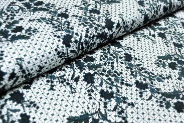 Baumwoll-Trachtenstoff - Rosis Ranken - Alpenblau 