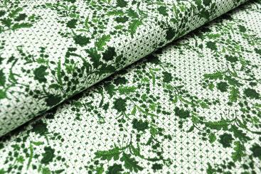 Baumwoll-Trachtenstoff - Rosis Ranken - Wiesengrün 