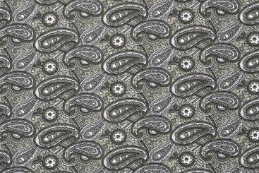Baumwollstoff - Paisley Allover - Grau 