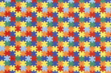 Baumwollstoff - Buntes Puzzle 