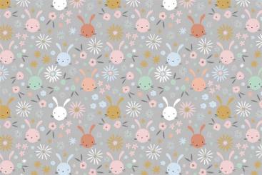 Baumwollstoff - Lustige Häschen 