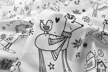 Ausmalstoff Baumwolle - Winterwonderland 