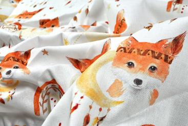 Baumwollstoff Digital - Indianer Fuchs 