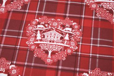 Baumwollstoff - Landhaus-Hütte 