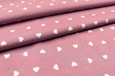 Baumwollstoff - Herzen - 295 cm - Dusty Pink 