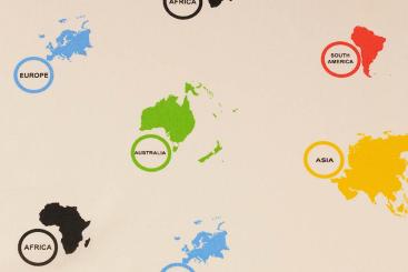 Baumwollstoff - Kontinente 