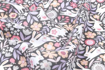 Baumwollstoff - Happy Hasen 