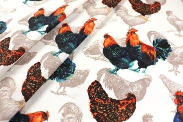 Baumwollstoff - Hähne 