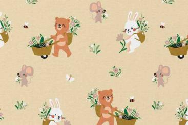 Baumwollstoff - Blümchen pflücken 