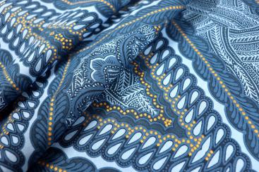 African Java Print - Premium - Blau 