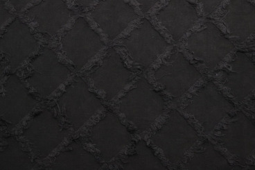 Baumwollstoff - Rautenstickerei - Schwarz 