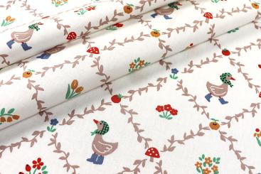 Baumwollstoff - Gans unterwegs 