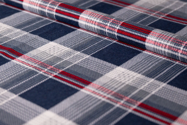 Baumwollflanell - Nachtblau & Rot 