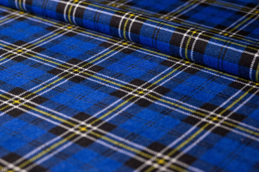 Baumwollflanell - Royal & Gelb 