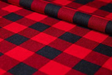 Baumwollflanell - Rot & Schwarz 