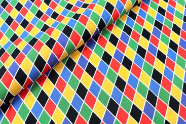Baumwollstoff - Bunte Rauten 