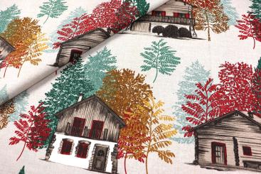 Baumwoll-Dekostoff - Ferienhaus 