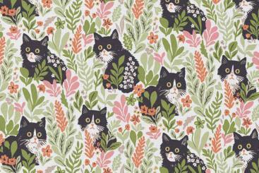 Baumwollstoff - Black Cat 