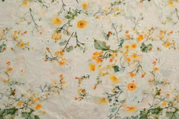 Baumwollstoff - Bestickt - Meadow 