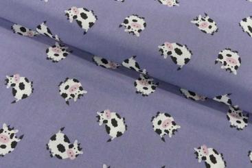 Baumwollstoff - Lustige Kühe - 110 cm 