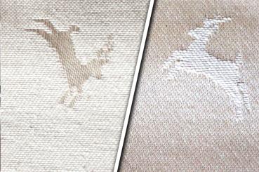 Dekostoff Jacquard beidseitig - Landhaus-Hirsche - Natur 