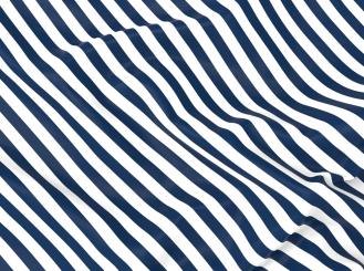 Dekostoff - Blockstreifen 6 cm Weiß/Nachtblau