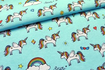 Dekostoff - Regenbogen-Einhorn 
