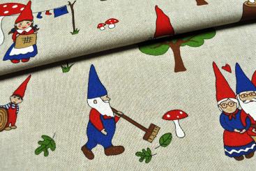 Dekostoff Leinenoptik - Zuhause bei Familie Zwerg 